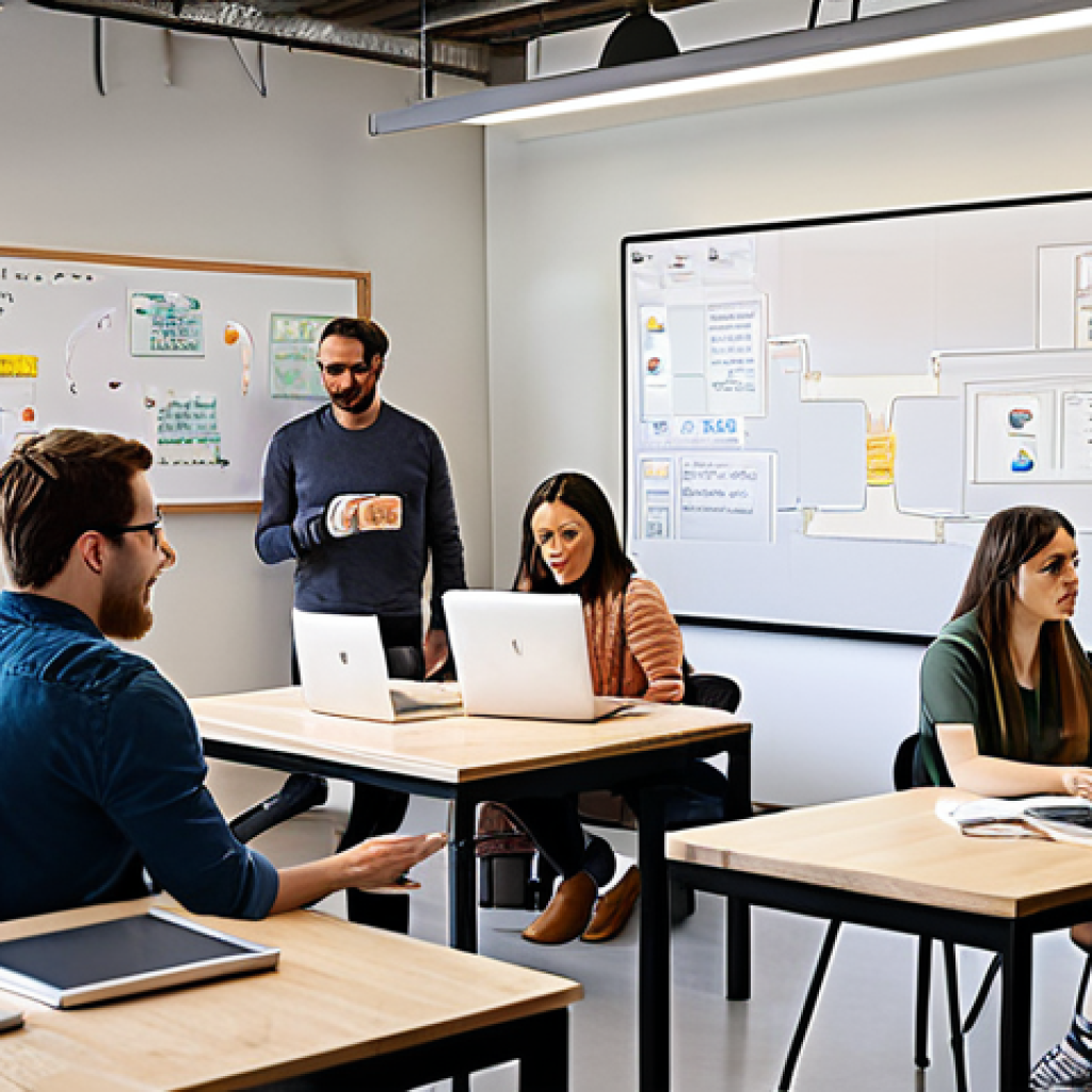 **

A collaborative workspace with diverse employees, some working on laptops and others brainstorming around a whiteboard. The atmosphere is open and transparent, with natural light and modern design. Emphasize teamwork, communication, and a sense of empowerment. Consider a "Silicon Valley" tech startup aesthetic.

**