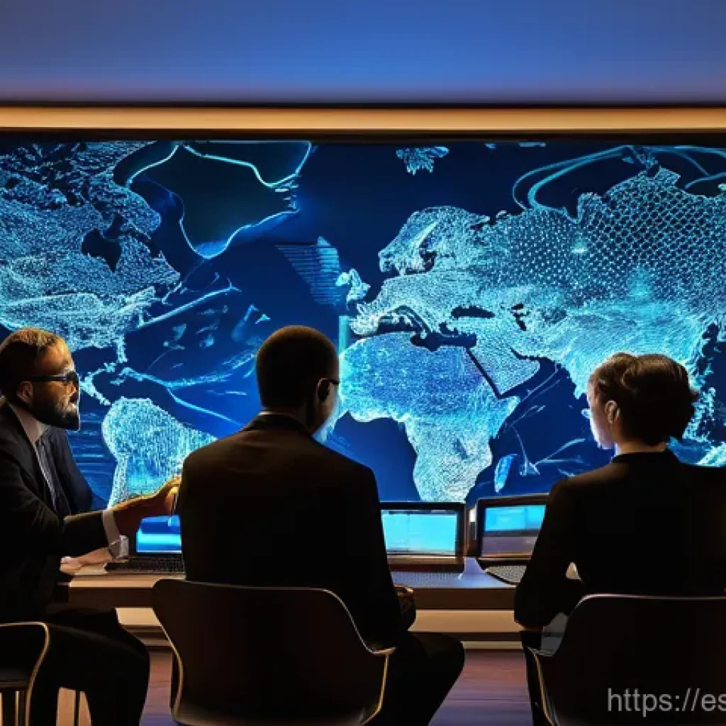 네트워크 조직 설계의 미래를 위한 전략 - **Prompt: "A vibrant and dynamic depiction of a modern network organization in action. A diverse gro...