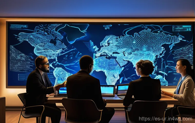 네트워크 조직 설계의 미래를 위한 전략 - **Prompt: "A vibrant and dynamic depiction of a modern network organization in action. A diverse gro...