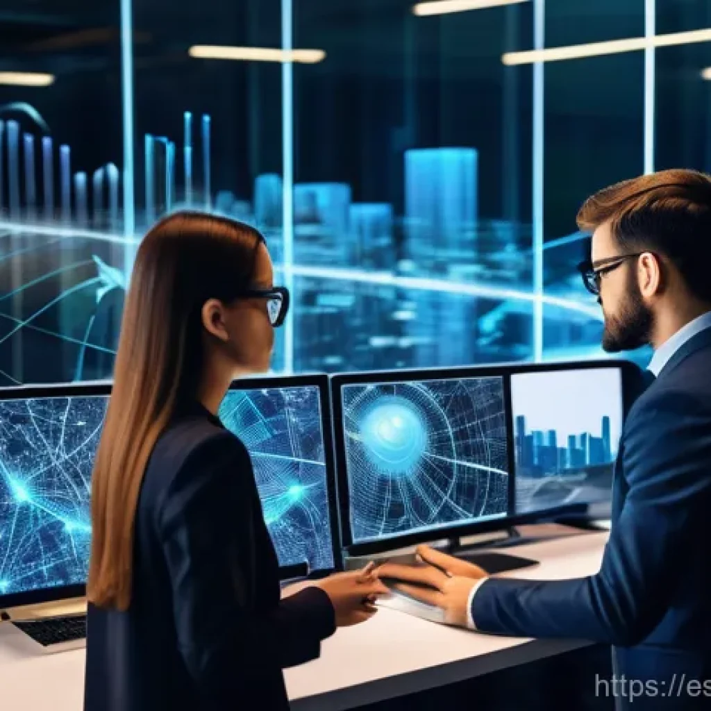 조직 목표 달성을 위한 네트워크 설계 전략 - **Prompt 1: The Adaptive Digital Frontier**
"A vibrant, high-tech office environment, possibly w...